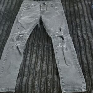 Distressed Gray Jeans